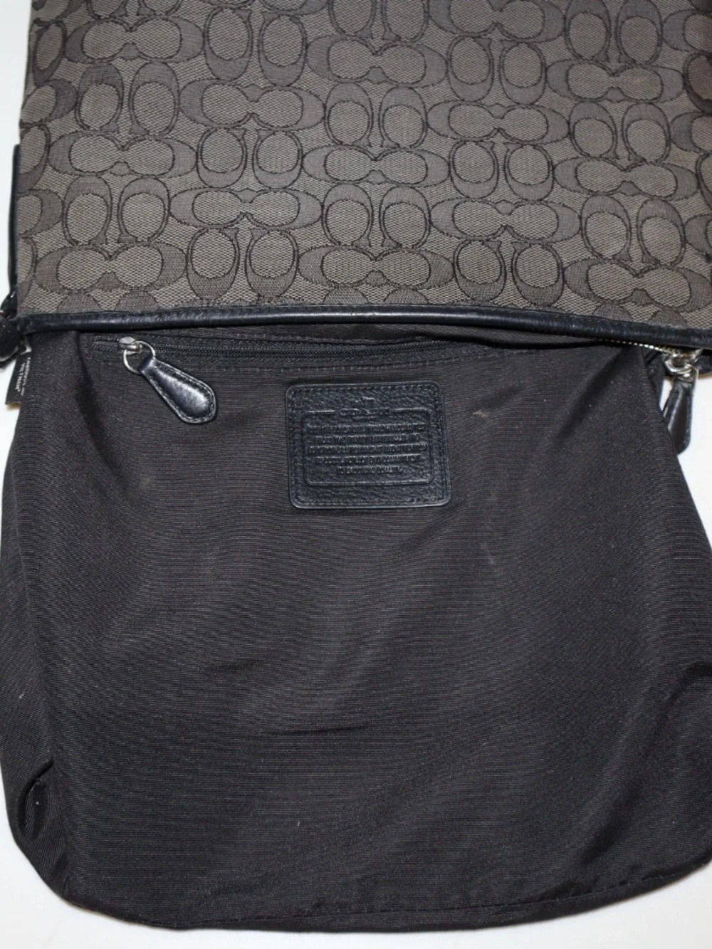 Coach Black and Brown Signature Shoulder Bag